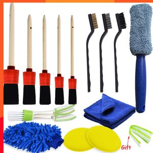 New 14Pcs Detailing Brush For Car Wheels Dashboard Cleaning Car Cleaning Brushes For Leather Dirt Dust Clean Brush For Air Vents