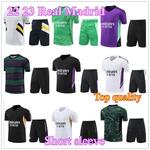 2023 Madrids Rastreos Jerseys de futebol Benzema Treinamento Men Shorts Mangas de mangas Modric Valverde Futebol Madrides Chandal Futbol Sobreviver Top Sportswear Top