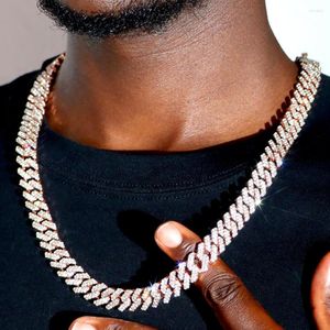 Kedjor Punk Full Rhinestones Rose Gold Color Cuban Chain Necklace For Women Men Bling Iced Out Crystal Choker Jewelry