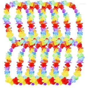 Decorative Flowers 20pcs Hawaii Christmas Wreath Door Decoration Hawaiian Party Artificial Flower Garland Necklace Luau Torpil