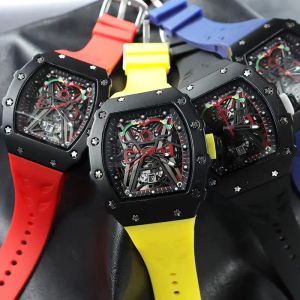 187 Quartz Watch Luxury High-End Men's Watch Fashion Barrel-formade personlighet Ladies Quartz Watch Silicone Belt Calender Fullfunktionsklocka