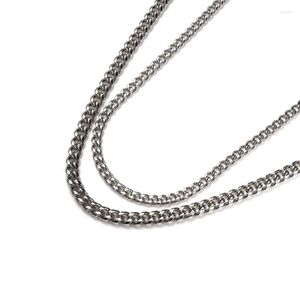Цепи титановые стальные ожерелья Нейтральная текстура металлическая мода мужская и женская пара