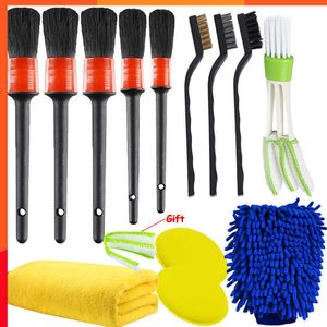 New Car Detailing Brush Auto Dirt Dust Detail Cleaning Brush Washing Gloves Towels For Car Motorcycle Leather Air Vents Cleaning