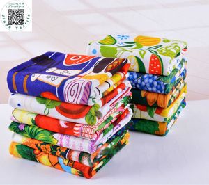 Tovagliolo di cucina assorbente di Microfiber di trasporto libero 5pcs/lot, panno di pulizia del piatto, strofinacci stampati variopinti che cucinano gli attrezzi