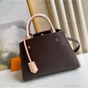 10A Mirror Quality Designers MM Shopping Bags Womens Brown Canvas Tote Burgundy Lining Purse Luxury Handle Handbag Clutch Crossbody Shoulder Strap Bag