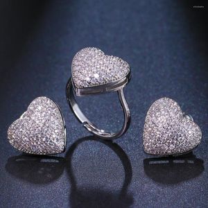 Halskette Ohrringe Set EmmayaFashion Damenschmuck Romantisches Herz Braut Ehering Jubiläum Geburtstag Valentinstag Geschenk