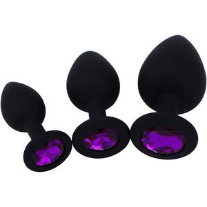 factory outlet Three silicone gemstone docking plugs the trainer Eastern Delights toy set suitable for beginner men and women couples black