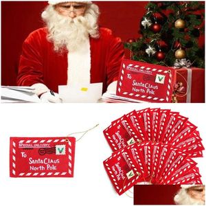 Christmas Decorations Envelope Pendant Tree Accessories Gift Card Holders Box Candy Holder With Envelopes Xmas Small Bags Drop Deliv Dhfyt