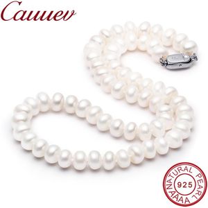 Halsband Cauuev Fantastiskt pris AAAA Högkvalitativt naturligt sötvatten Pärlhalsband för kvinnor 3 Colors89mm Pearl Smycken hängen gåva