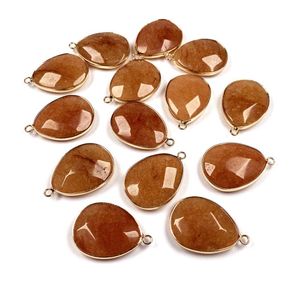 Colares de pingentes pingentes de pedra natural Pingents Waterdrop forma de água laranja faceta Ageta Charms para jóias Fazendo o colar de colar de colar