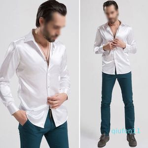 All'ingrosso-Nuovo arrivo Custom Made Qualsiasi seta elastica di colori come la camicia da sposa da uomo in raso