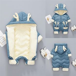 2020 Brand Baby Winter Snowsuit Plus Velvet Thick Baby Boys Jumpsuit 0-3 Years Newborn Romper Girl clothes Overalls Toddler Coat L244O