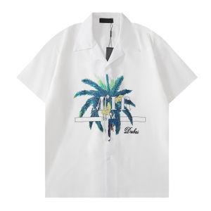 Camisas casuais masculinas Botão de verão camisetas de grife de moda de moda de moda camisa de seda casual