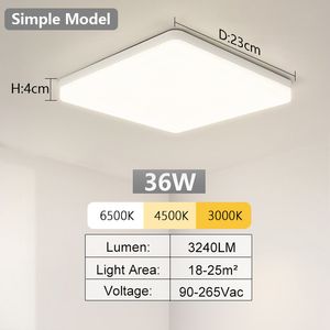 Deckenleuchte quadratische CEIL-Lampe 20/30/40/50W LED Light 110 V- 220 V für Home Panel Deckenlampe Küche Wohnzimmerbeleuchtung