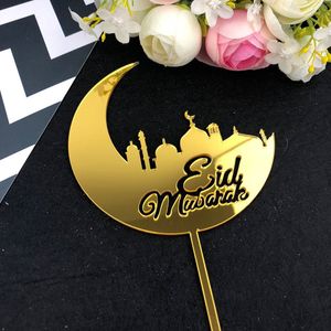 Andere Event-Party-Zubehör, Gold, Silber, Acryl, Mond, Ramadan-Kuchenaufsatz, Eid Mubarak-Kuchendekoration, muslimische Eid-Backdekoration, Partyzubehör, Dekoration 230522