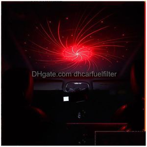 Decorative Lights Usb Car Laser Star Light Decoration Lamp Starry Sky Interior Modification Cars Roof Projection Sound Control Atmos Dhzp5
