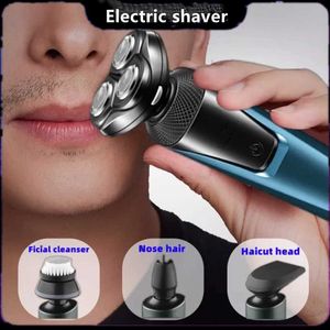 Barbeador elétrico, barbeador elétrico, corte de cabelo, máquina de barbear para homens, aparador de barba, barbeador rotativo, à prova d'água