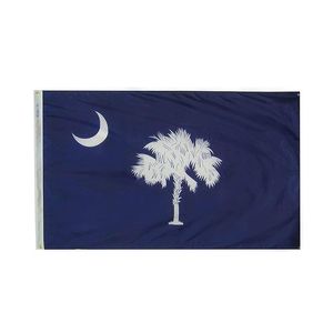 Bannerflaggen Modell 144860 South Carolina State Flag 3X5Ft 100D Polyester Outdoor oder Indoor Club Digitaldruck und Großhandel Drop Dhoee