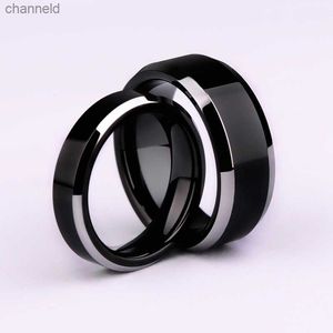 Bandringar Bandringar Simple Smooth Black/3Colors Titanium Ring for Men Wedding Rings for Women AA230323L230518