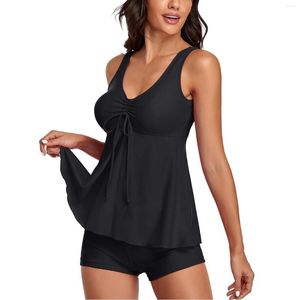 Costumi da bagno da donna Costumi da bagno Tankini da donna per costumi da bagno a due pezzi Canotta con stampa floreale con culotte Controllo della pancia Nuoto