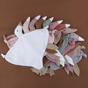 Baby Muslin Cotton Ręcznik Soft Rabbit Doll Ząbek BIB Nowonarodzone Bezpieczeństwo śpiące koc dziecko przytulanie ręczników kąpiel
