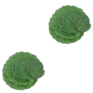 Flores decorativas 20 pcs folhas de lótus ornamentos de folhas falsas Decoração flutuante de piscina de água