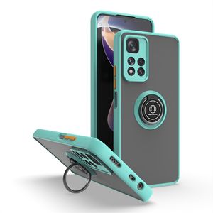 Capas de telefone celular kickstand para redmi note 8 8t 9 9t 10 11 11s 12 12s pro max translúcido à prova de choque magnético montagem de carro designer capa de telefone shell