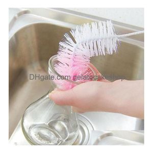 Andra köksmatsalar Lång handtag rengöringsborste tvättflaska flexibel mager renare för vakuum kopp glas hushåll rengöring dhcdy