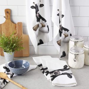 Animal Cow Farm Microfiber Toalha Absorvente Cozinha de Limpeza de Pano Toalha Toalha Homonia de Limpeza