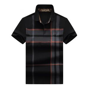 Mens Polos Designer Byråer Tshirt High Street Letter Brodery Men Polo Neck Short Sleeve Plaid Högkvalitativ bomullst-shirt Klassisk bekväm casual tröja