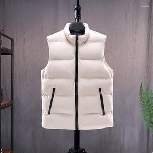 Gilet da uomo Gilet Colletto rialzato Cappotto invernale caldo da uomo Giacca senza maniche Gilet casual Piumino Uomo Tinta unita