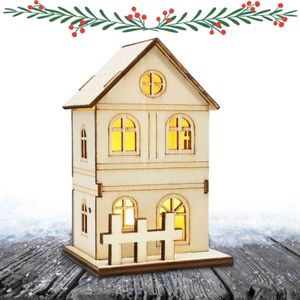 Noel Süslemeleri Mini Noel Evi Işık Up Mini Noel Evi Minyatür Dollhouse Noel Köyü Sahnesi Noel Hediye Fikri G230520