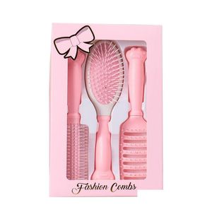 Altro Home Decor Airbag Mas Combs 3 Pz/set Perni in nylon Mass Paddle Brush Cuscino Pettine per capelli per capelli lisci ricci ondulati Dry Wet Drop Deli Dhidr