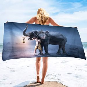 Elephant Beach Towel Travel Oversized Pool and Bath Towels Pool Towel Super Soft Plush Sand Free Towel Quick Dry BeachTowel