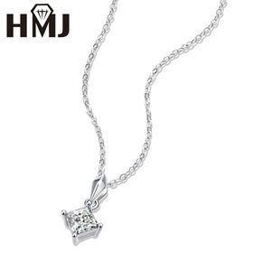 Necklaces HMJ Moissanite 2022 Fashion Women's 925 Sterling Silver Necklaces Trendy Simulated Diamond Women Pendant Free Shipping Items