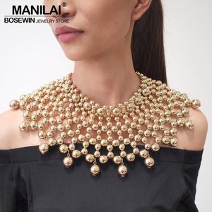 Halsband manilai indisk handgjord pärlstav uttalande halsband kvinnor krage pärlor choker maxi halsband bröllop smycken
