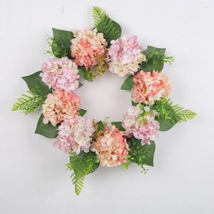 Decorative Flowers Pretty Door Wreath Non-fading Widely Used Artificial Hydrangea Flower Eye-catching Farmhouse Party Accessory