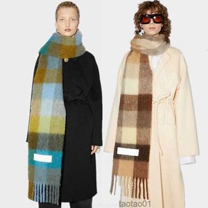 L6cp Ac Thickened Plaid Women's Scarf Shawl Warm Wrap Pashmina Blanket Cashmere Europe Autumn and Winter Scarfeusp