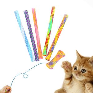 Cat Toys Cat Toys Colorful Spring Slange Kitten Slipning CLAW Telescopic Spring Chew Toy Pet Interactive Training Chase Toys Pet Supplies G230520