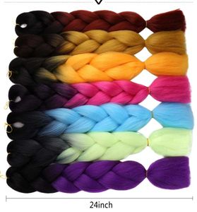 Xpression Crochet trenza pelos sintéticos Yaki trenzas Afro trenzado cabello 24 pulgadas largo Kanekalon extensión de cabello Jumbo9518490