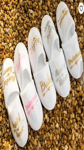 Personalized brides Bridesmaid slippers wedding bridal shower party gift maid of honor Newlywed Bachelorette party favors 6329379
