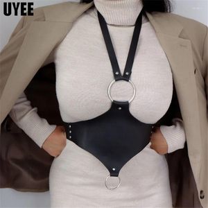 Belts UYEE Women's Luxury Belt For Women Harness Corset PU Sexy Waist Y2k Accessories Faux Leather Techwear Designer Clothing Rave