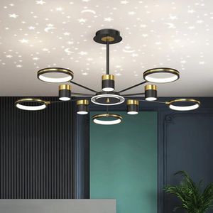 Chandeliers Beautiful LED Chandelier Lighting For Living Room Dining Shop Kitchen Hang Lamp 3 Color Temperature Dimming