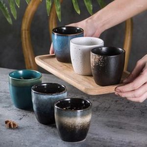 Koppar tefat japanska underglasyr handmålade keramiska bordsartikarsappen specialrestaurang hem retro litet vinglas