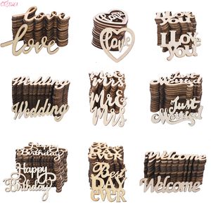 Other Event Party Supplies 1530pc Wooden Letter Love Wedding Just Married Mr Mrs Wood Slices For Happy Birthday Wedding Decor Valentines Day Wood Pendant 230522