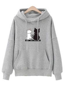 Felpe da donna Fashion Streetwear Felpe con cappuccio Felpa da uomo Hoddie Autunno manica lunga Harajuku Felpa con cappuccio Cute Cat Print sudadera mujer