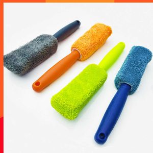 New Car Cleaning Brush Portable Microfiber Tire Rim Brush Car Wheel Wash Cleaning Brush Auto Washing Sponges Tools For Truck