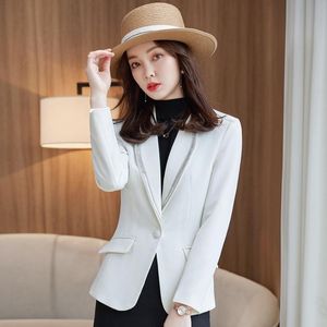 Damskie garnitury Blazers 2023 Fashion Casual Women Blazer and Jacket Kurting Business Business Business Work Office Style White