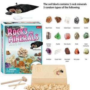 Science Discovery Diy Crystal Treasure Gems Arqueologia Exploração da escavação Puzzle Deving Assembly Toy Christams Gift 230520