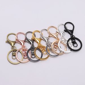 5pcs Keychain Ring 30 mm anel de chave Long 70 mm Lagosta com chapé -chave Chain Chain Chain Keychain Split Ring Jewelry fabricação de jóias